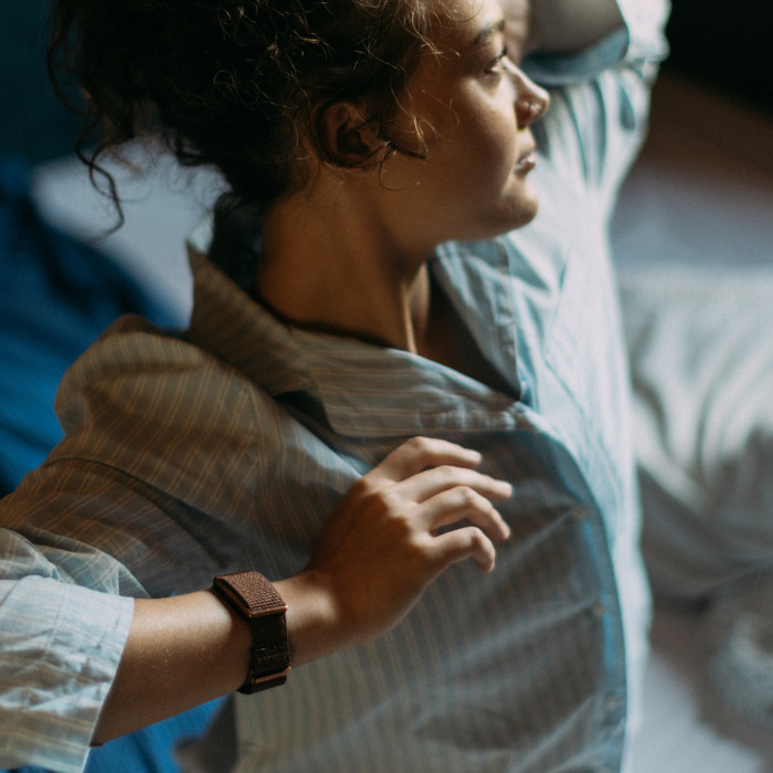 Polar Loop Bandje Bruin S/M/L product in gebruik