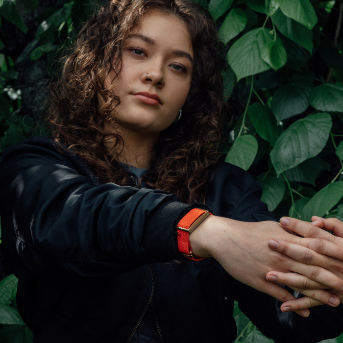 Polar Loop Bandje Oranje S/M/L product in gebruik