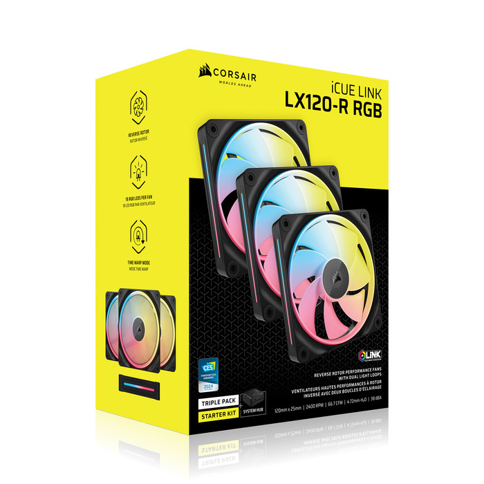 Corsair iCUE LINK LX120R RGB Reverse - Triple Fan Kit verpakking