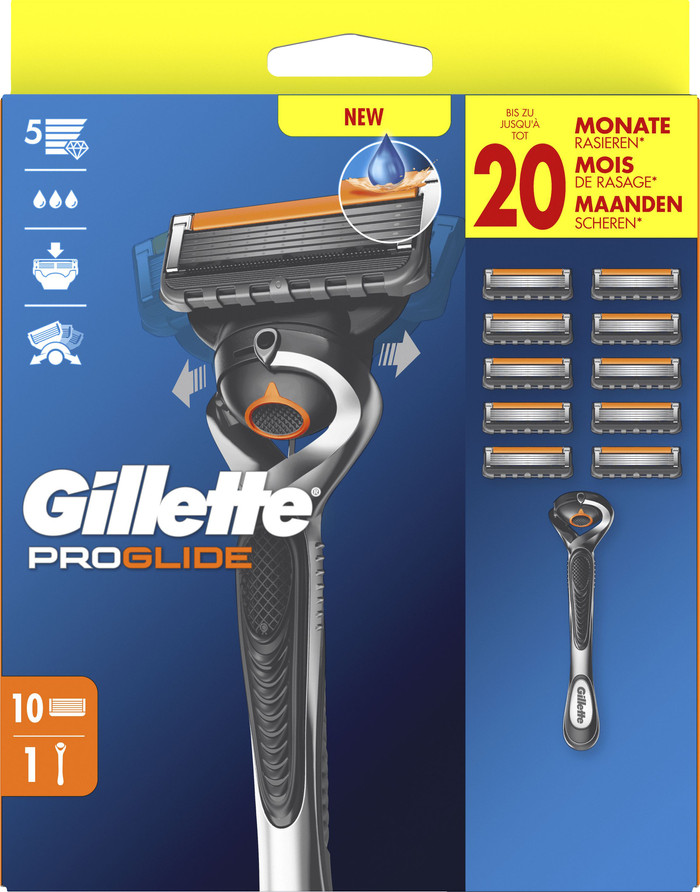 Gillette Proglide + 10 Navulmesjes verpakking