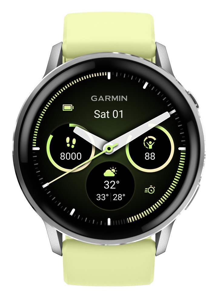 Garmin Venu 4 Zilver/Geel 45 mm voorkant