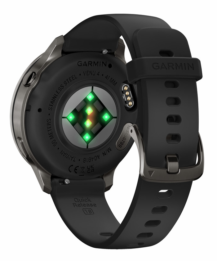 Garmin Venu 4 Zwart 41 mm achterkant