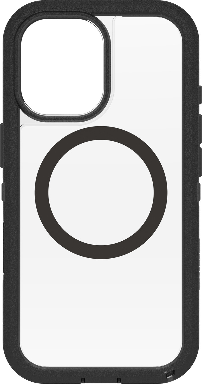 OtterBox Defender Pro XT iPhone 17 Back Cover with MagSafe Magnet Transparent Black Edge front