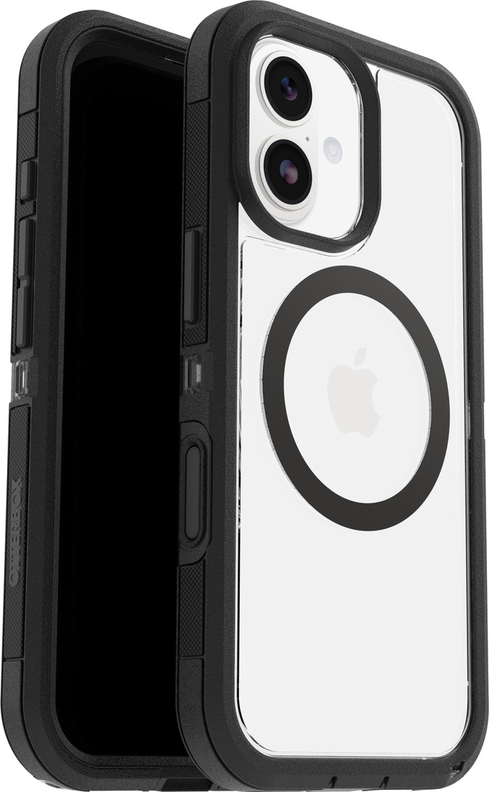 OtterBox Defender Pro XT iPhone 17 Back Cover with MagSafe Magnet Transparent Black Edge combined product