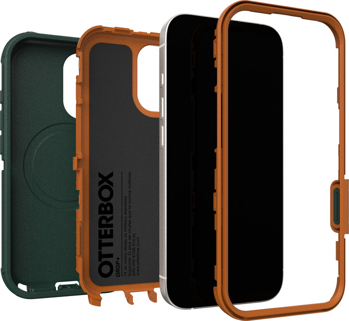 Otterbox Defender Pro iPhone 17 Back Cover met MagSafe Magneet Groen samengesteld product