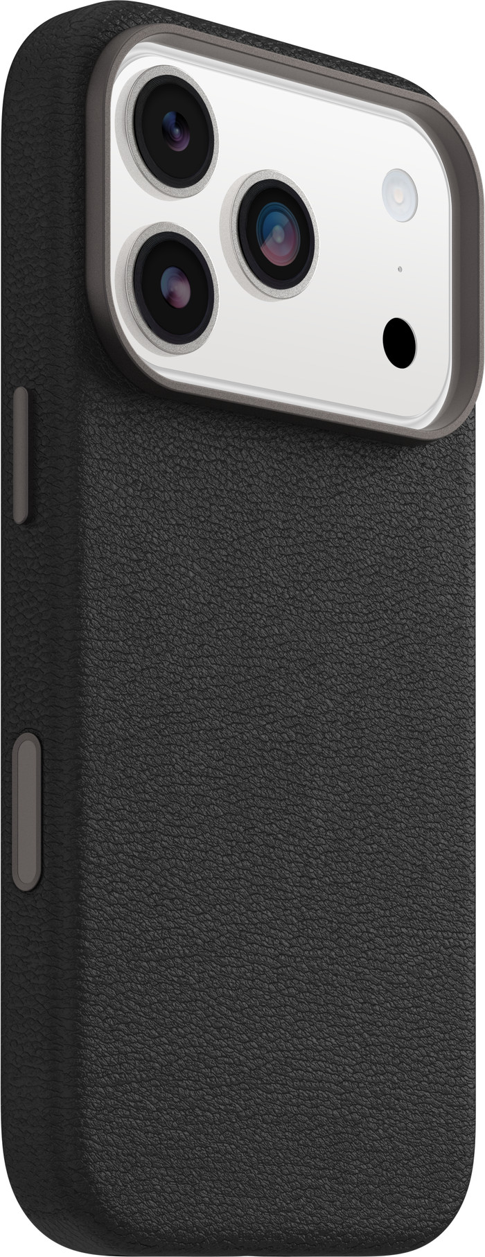 Otterbox Symmetry iPhone 17 Pro Back Cover met MagSafe Magneet Leer Zwart rechterkant