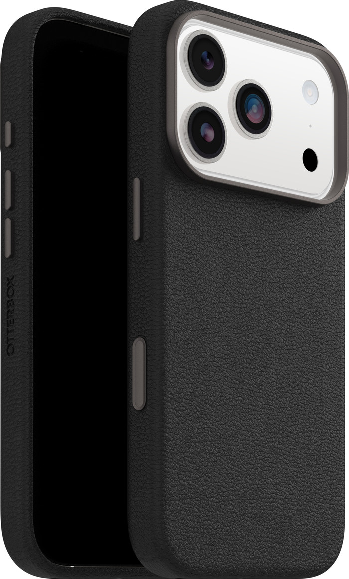 Otterbox Symmetry iPhone 17 Pro Back Cover met MagSafe Magneet Leer Zwart samengesteld product