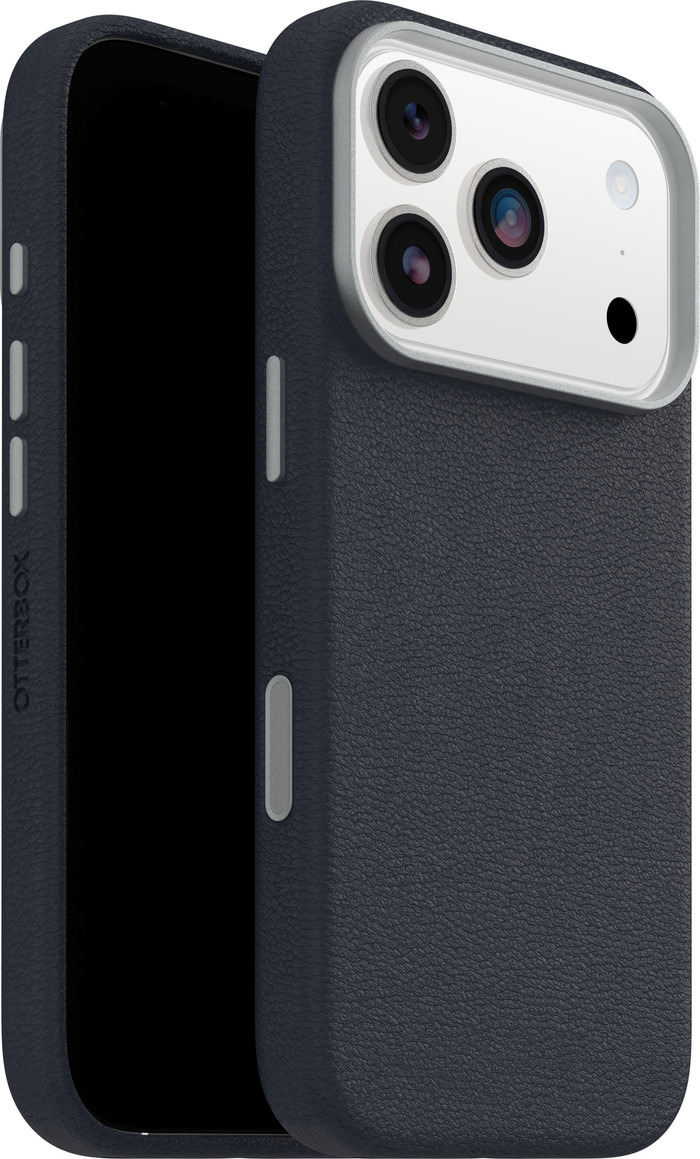 Otterbox Symmetry iPhone 17 Pro Back Cover met MagSafe Magneet Leer Blauw samengesteld product