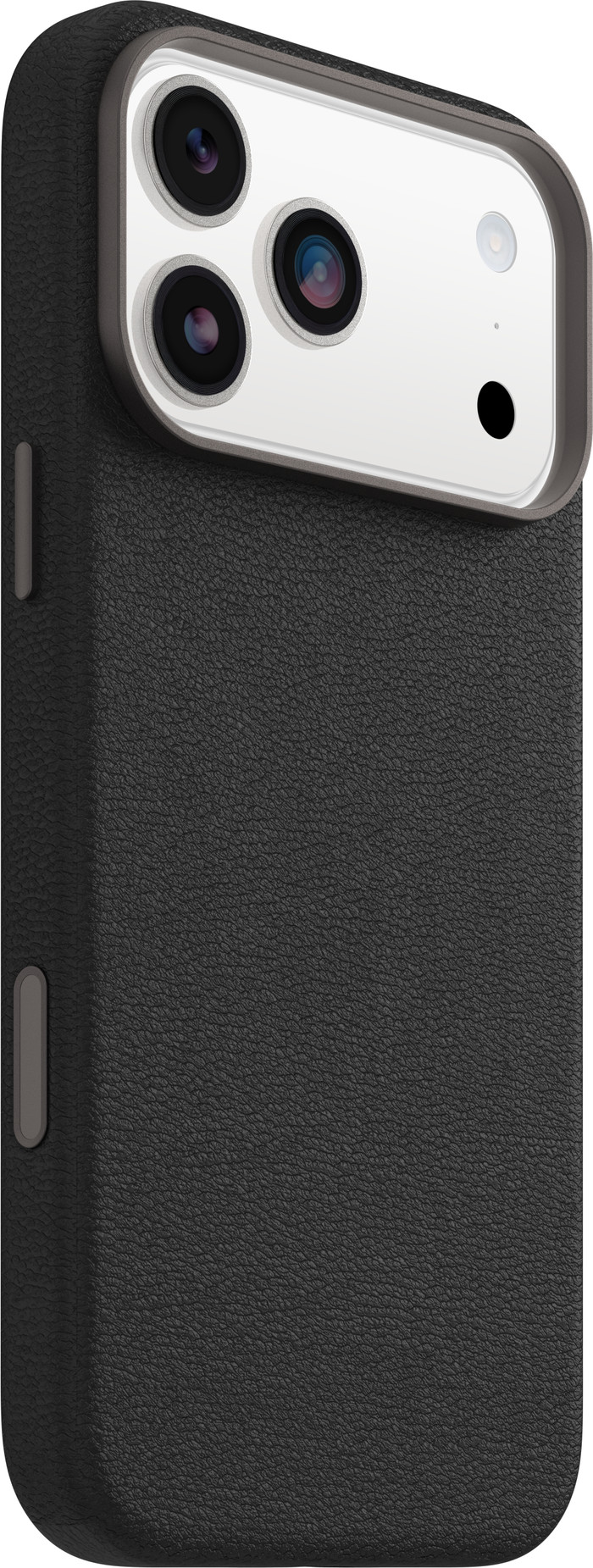 Otterbox Symmetry iPhone 17 Pro Max Back Cover met MagSafe Magneet Leer Zwart rechterkant