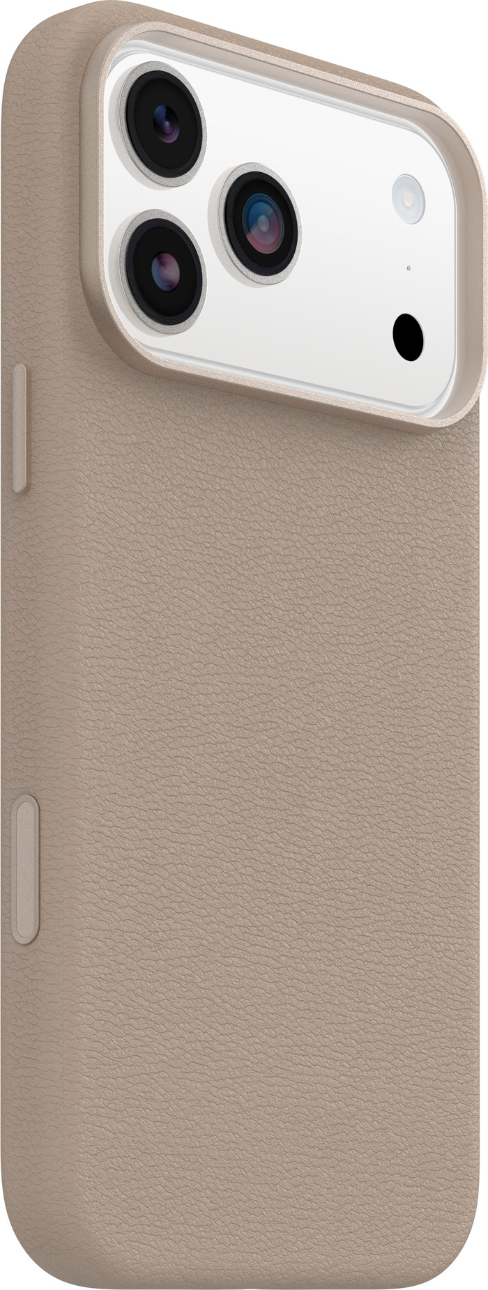 OtterBox Symmetry iPhone 17 Pro Max Back Cover with MagSafe Magnet Leather Gray right side