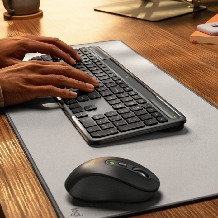 Logitech Signature Slim Solar+ Wireless Keyboard QWERTY product in use