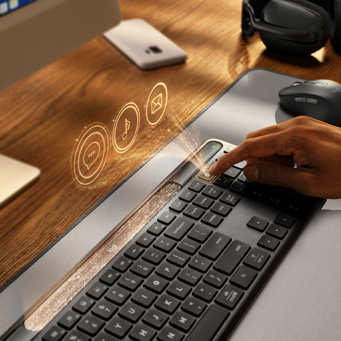 Logitech Signature Slim Solar+ Wireless Keyboard QWERTY product in use