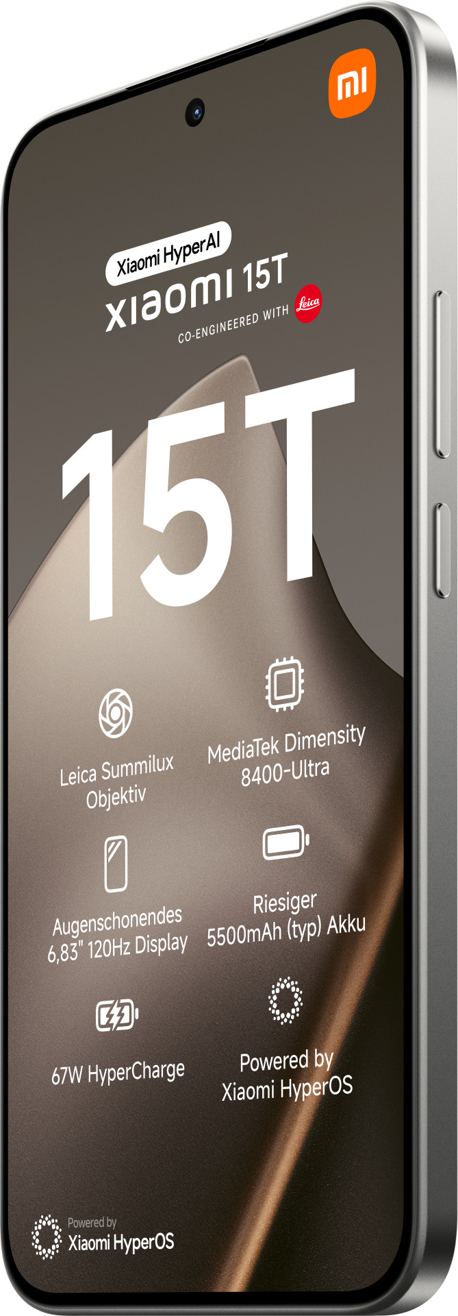 Xiaomi 15T 512GB Grijs 5G voorkant