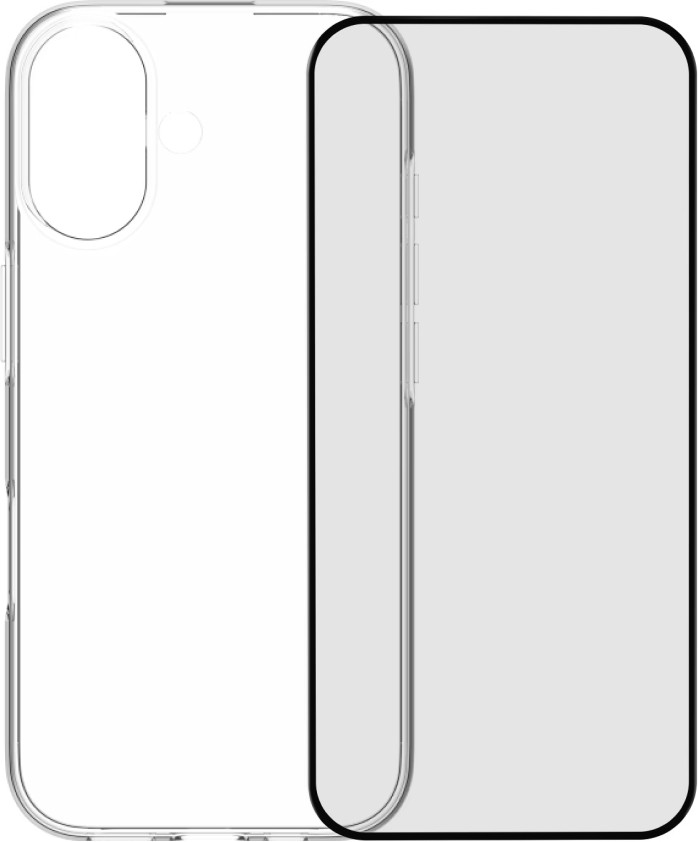 Back Cover iPhone 17 Transparent + BlueBuilt iPhone 17 Screen Protector Glass Main Image