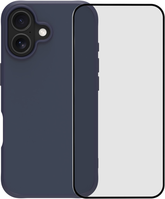 BlueBuilt Protective Back Cover met MagSafe iPhone 17 Blauw + BlueBuilt iPhone 17 Screenprotector Glas Main Image