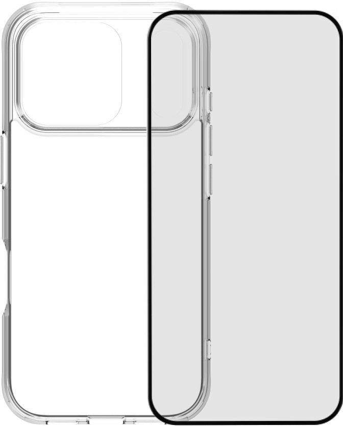 BlueBuilt Protective Back Cover iPhone 17 Pro Transparent + BlueBuilt iPhone 17 Pro Screen Protector Glass Main Image