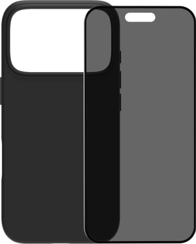 BlueBuilt Back Cover iPhone 17 Pro Zwart + BlueBuilt iPhone 17 Pro Privacy Screenprotector Glas Main Image