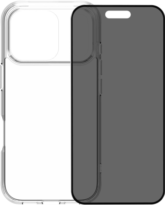 BlueBuilt Protective Back Cover iPhone 17 Pro Transparant + BlueBuilt iPhone 17 Pro Privacy Screenprotector Glas Main Image