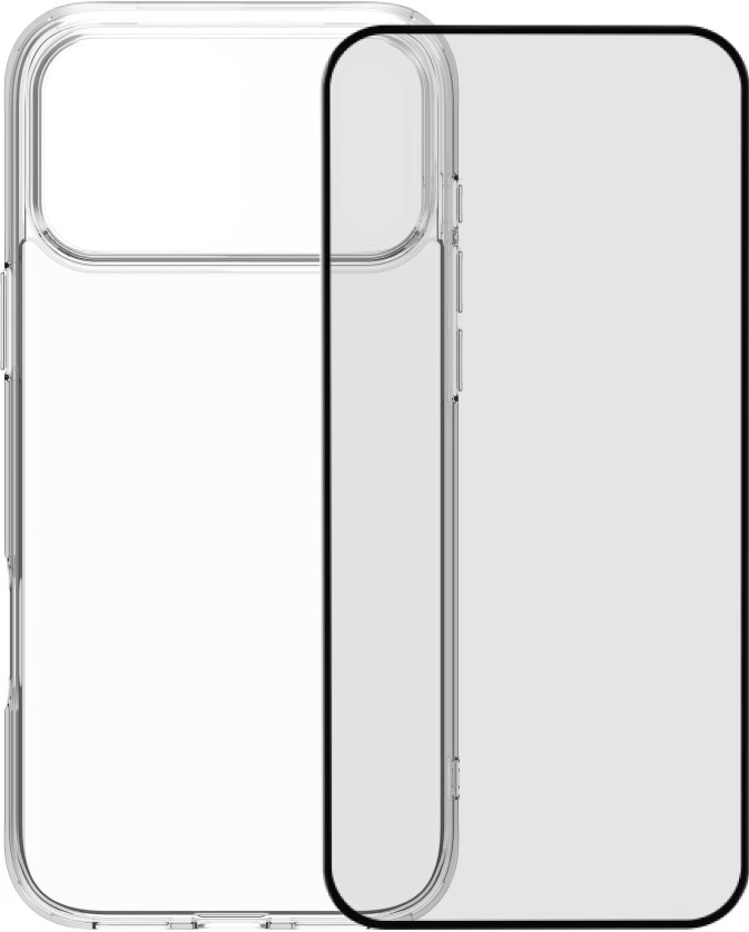 BlueBuilt Protective Back Cover iPhone 17 Pro Max Transparant + BlueBuilt iPhone 17 Pro Max Screenprotector Glas Main Image