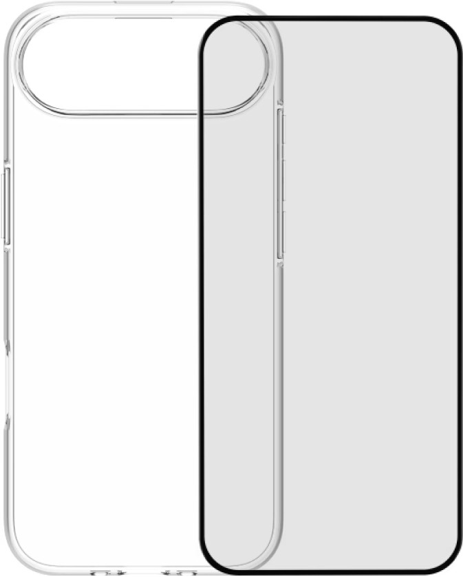 BlueBuilt Back Cover iPhone 17 Air Transparant + BlueBuilt iPhone 17 Air Screenprotector Glas Main Image