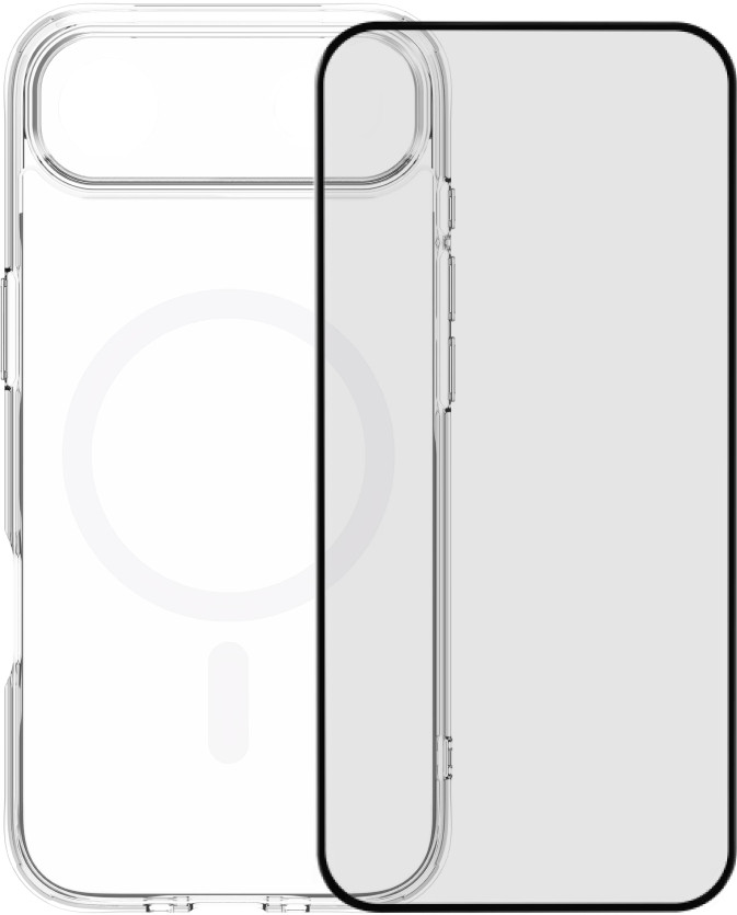 BlueBuilt Protective Back Cover met MagSafe iPhone 17 Air Transparant + BlueBuilt iPhone 17 Air Screenprotector Glas Main Image