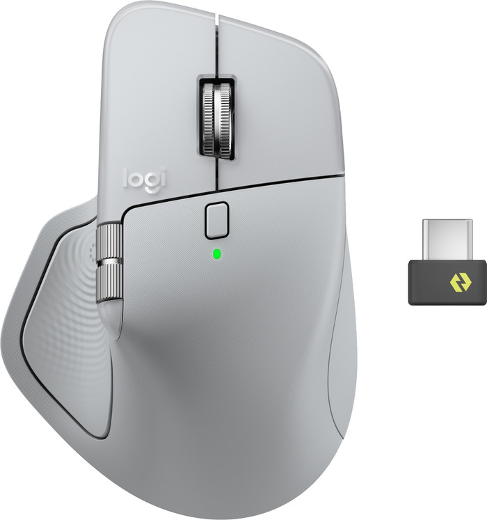Logitech MX Master 4 Lichtgrijs + Logitech MX Keys S Grijs Qwerty bovenkant