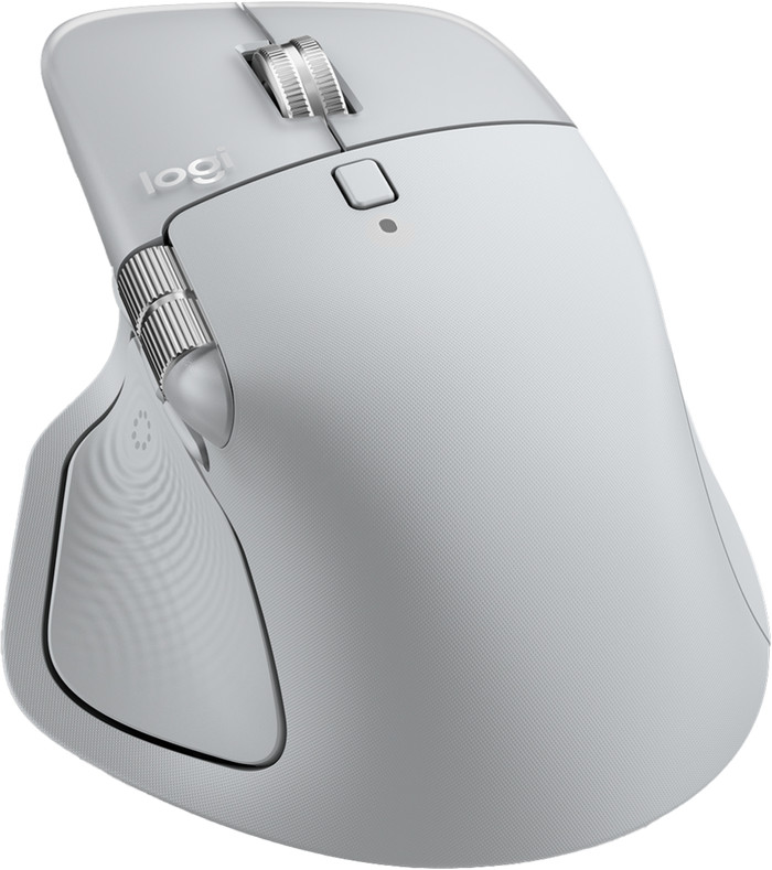 Logitech MX Master 4 Lichtgrijs + Logitech MX Keys S Grijs Qwerty achterkant