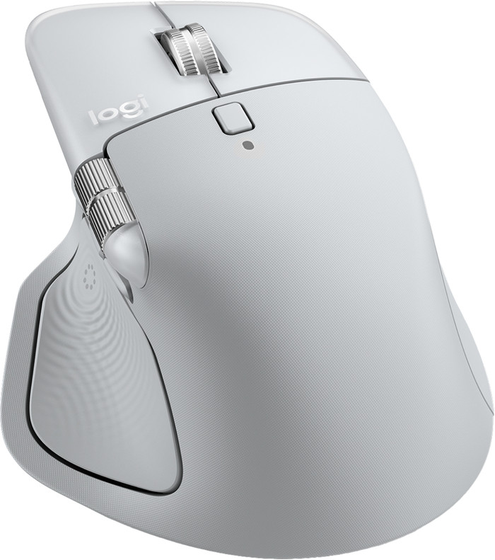 Logitech MX Master 4 voor Mac Zilver + Logitech MX Keys S for Mac Qwerty Wit achterkant