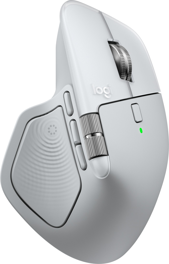 Logitech MX Master 4 voor Mac Zilver + Logitech MX Keys S for Mac Qwerty Wit linkerkant