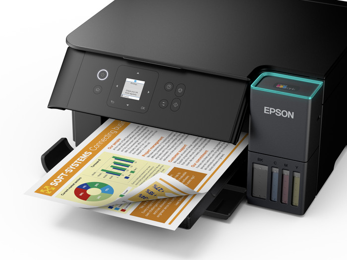 Epson EcoTank ET-2950 + 1 set extra inktflesjes product in gebruik