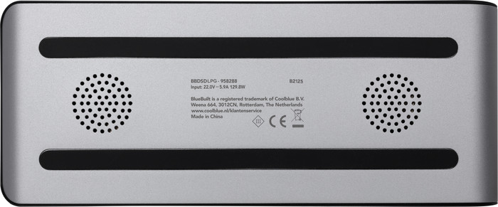 BlueBuilt DisplayLink Docking Station Pro met USB-C Zilver onderkant