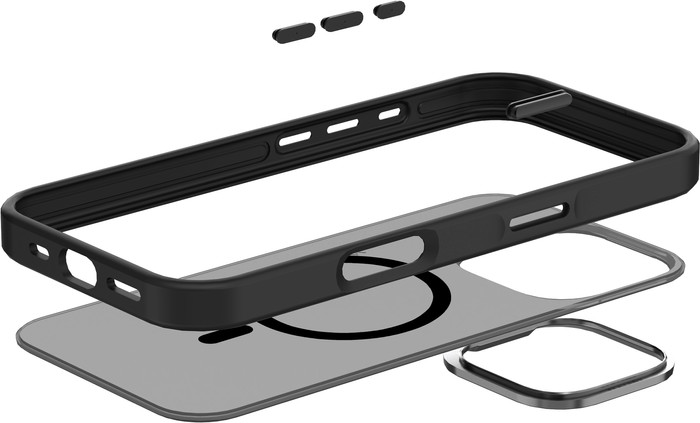 Just in Case Apple iPhone 16 Pro Back Cover met MagSafe en Valbescherming Zwart samengesteld product