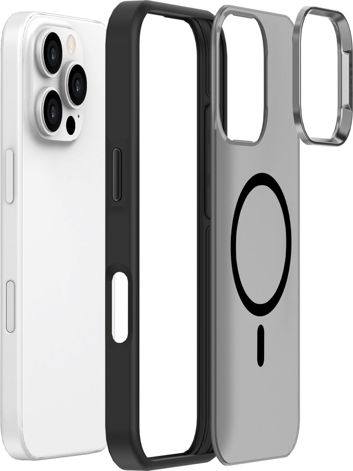 Just in Case Apple iPhone 16 Pro Back Cover met MagSafe en Valbescherming Zwart samengesteld product