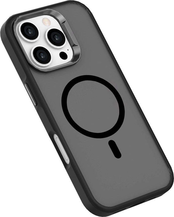 Just in Case Apple iPhone 16 Pro Back Cover met MagSafe en Valbescherming Zwart rechterkant