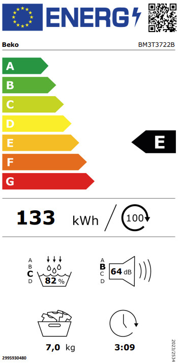 Beko BM3T3722B energy label