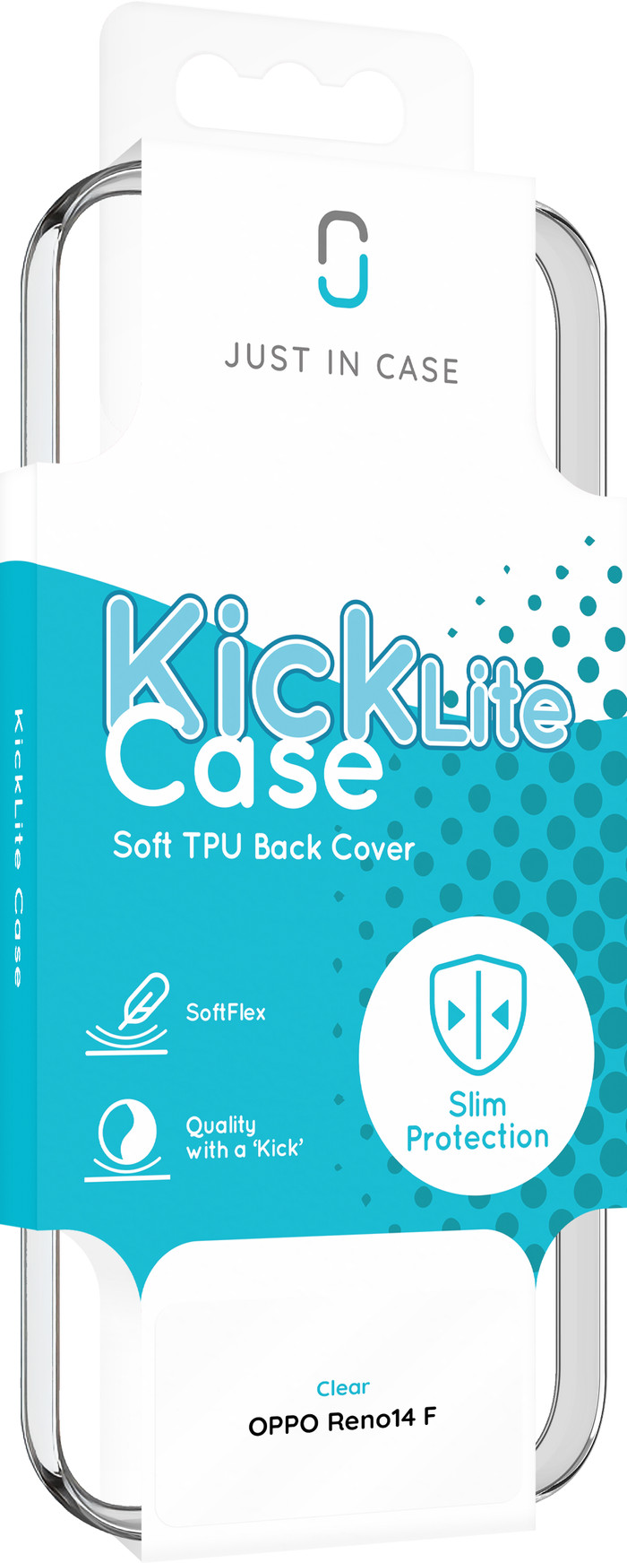 Just in Case KickLite OPPO Reno14 F/Reno14 FS Back Cover Transparent packaging