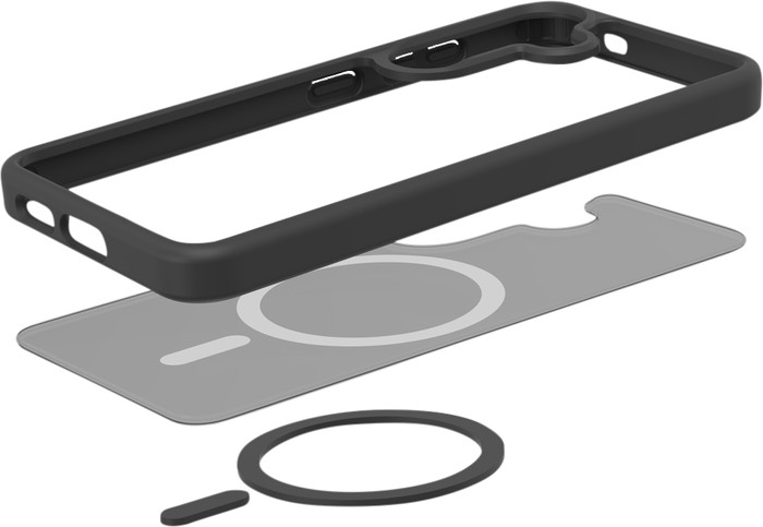 Just in Case Back Cover met Valbescherming Samsung Galaxy S24 Zwart met Magneet binnenkant