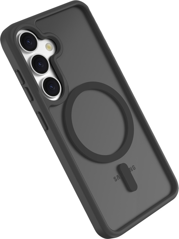 Just in Case Back Cover met Valbescherming Samsung Galaxy S24 Zwart met Magneet rechterkant