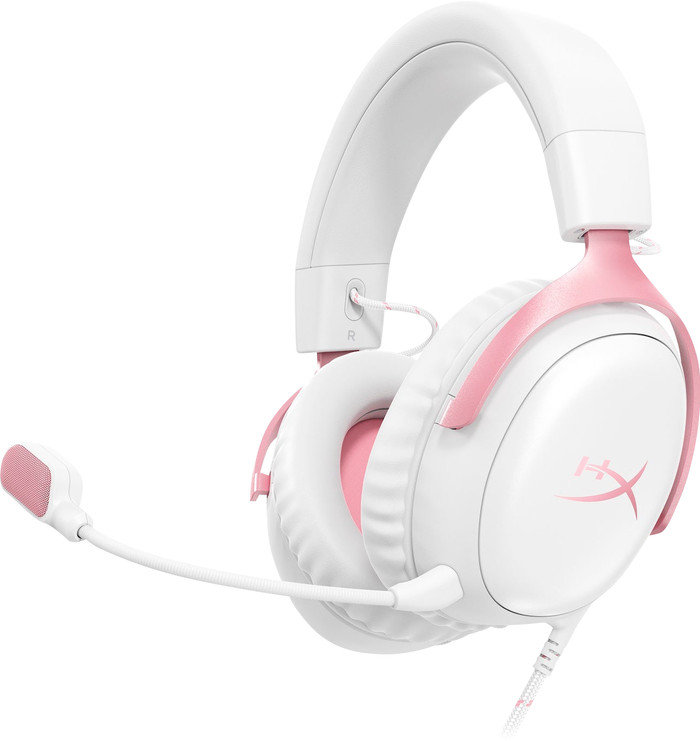 HyperX Cloud III Wired Gaming Headset - White/Pink (PC, PS5, Xbox Series X|S) Main Image