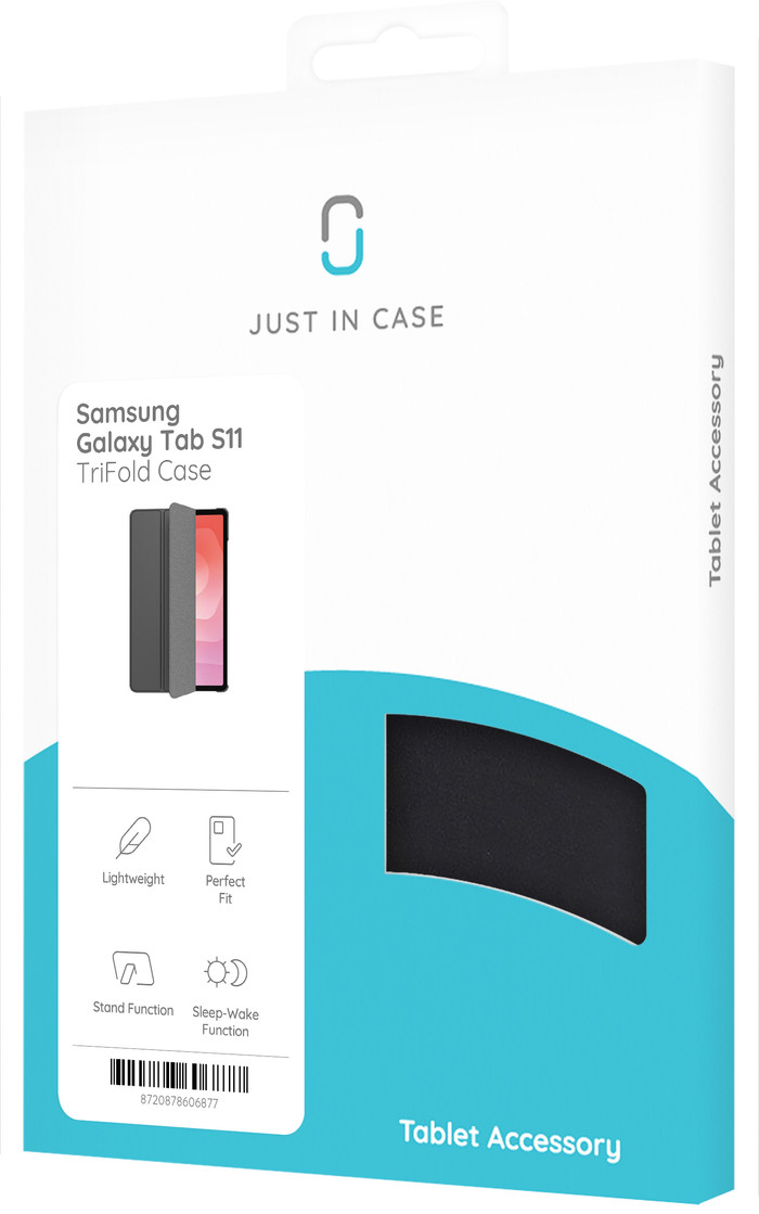 Just in Case Samsung Galaxy Tab S11 Tri-Fold Book Case Black packaging