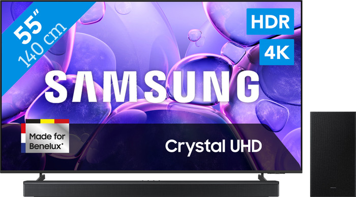 Samsung 55" Crystal UHD U8070F (2025) + Samsung HW-B750F Zwart Main Image