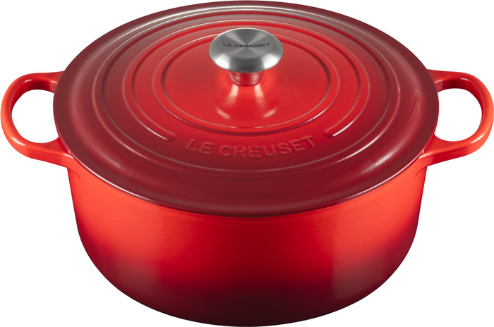 Le Creuset Signature Ronde Braadpan 28 cm Kersenrood bovenkant