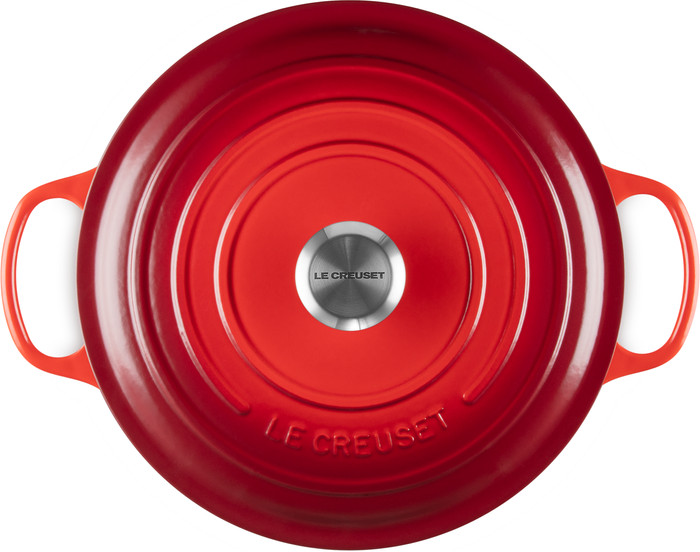 Le Creuset Signature Ronde Braadpan 28 cm Kersenrood bovenkant