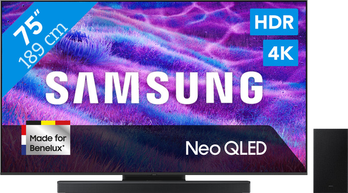 Samsung 75" Neo QLED QN82F 4K (2025) + Samsung HW-B750F Zwart Main Image