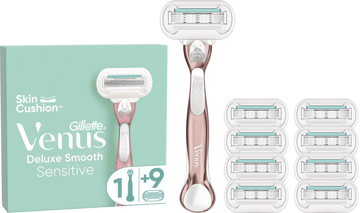 Gillette Venus Deluxe Smooth Sensitive + 9 Replacement Blades Main Image