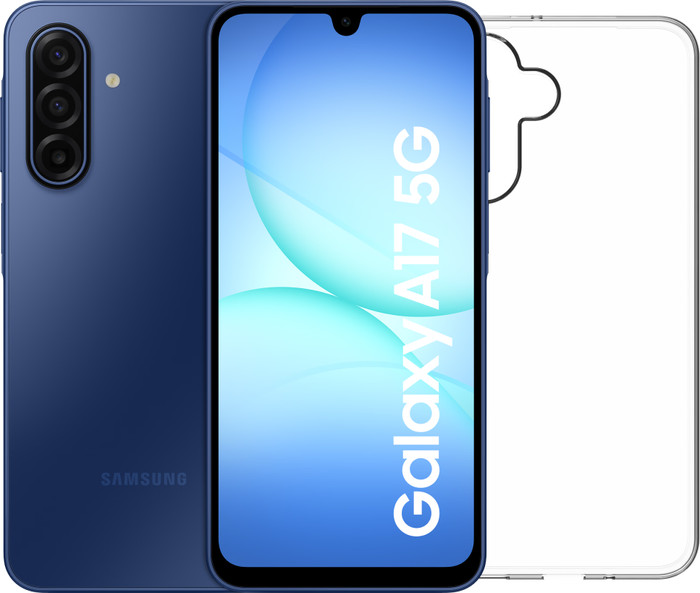 Samsung Galaxy A17 128GB Blauw 5G + BlueBuilt Back Cover Transparant Main Image