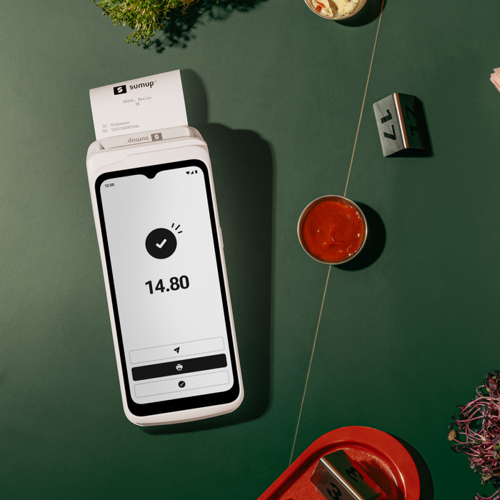 SumUp Terminal Contactless Card Reader product in use