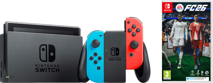 Nintendo Switch Rood/Blauw + EA Sports FC 26 Main Image