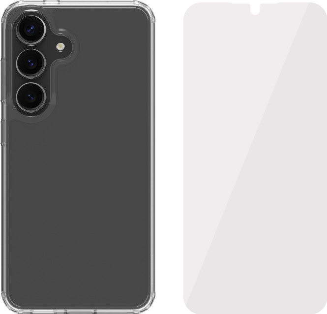 BlueBuilt Protective Back Cover Samsung Galaxy S25 Transparant + Screenprotector Glas Main Image