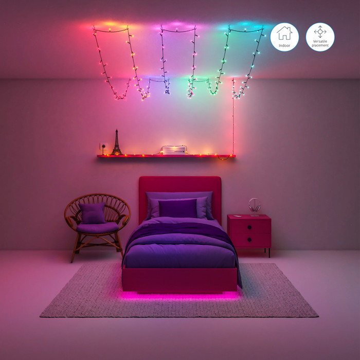 WiZ Slimme Lichtslinger - 20 meter - 160 LED product in gebruik